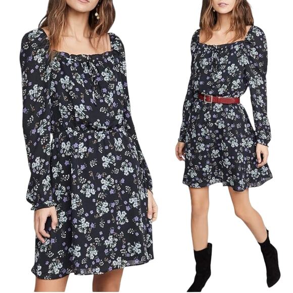 CUPCAKES & CASHMERE Elsie Floral Square Neck Dress Sz Small - Picture 1 of 10